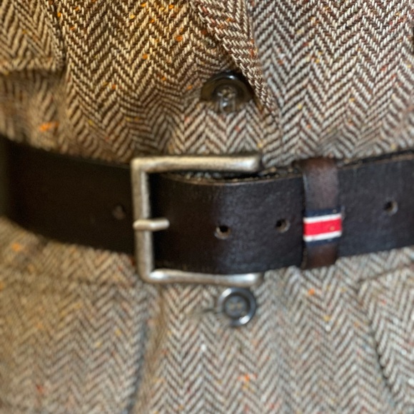 Brown Herringbone Blazer and Skirt Suit with Statement Necklace - Picture 10 of 14